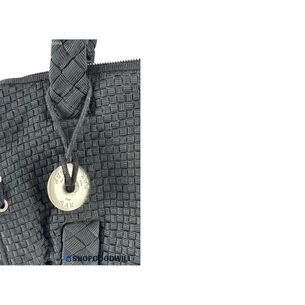 The Sak Black Woven Nylon Tote Bag – Braided Straps, Shoulder Bag